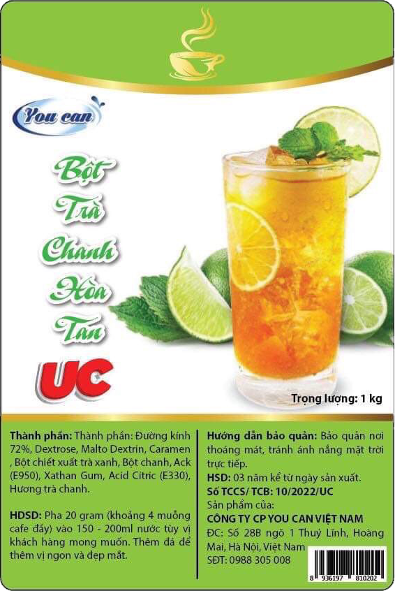 Trà Chanh Hòa Tan UC hàng chính hãng/ Bột trà hoa quả PHA SẴN SIÊU NHANH thơm ngon chuẩn vị.