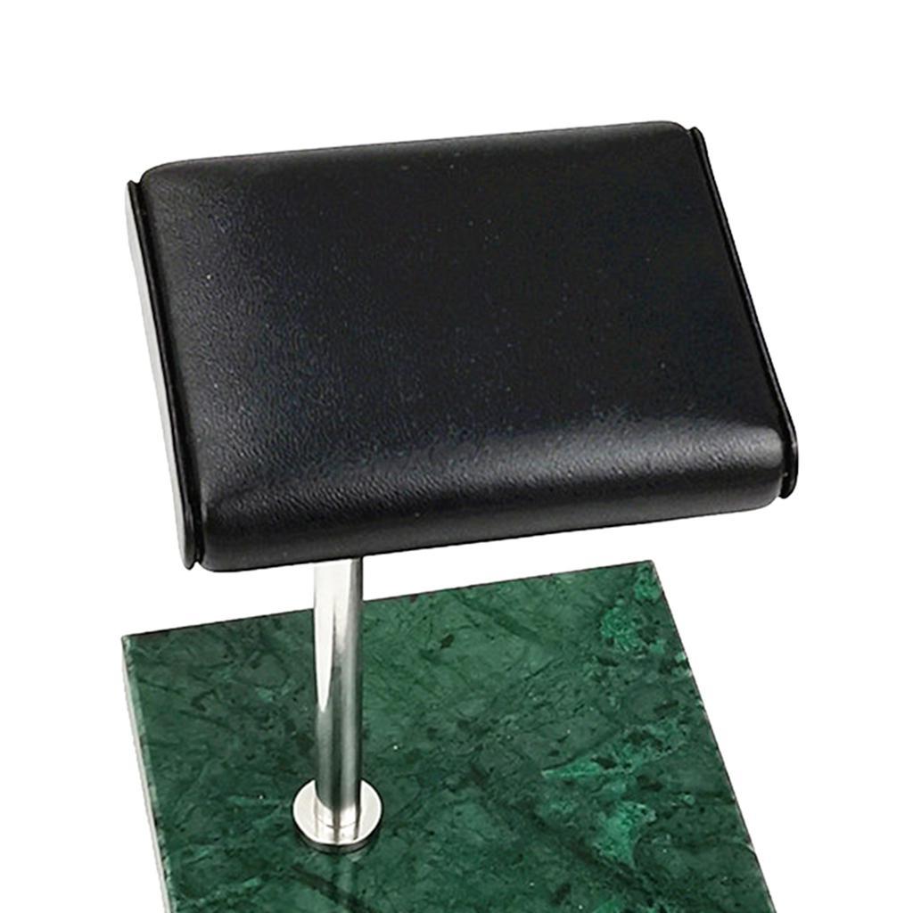 2pcs Green Marble Base & PU Watch Holder Stand Placement for Display