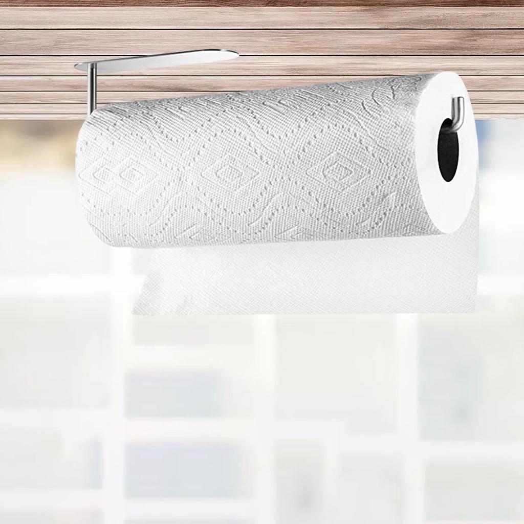 Pack of 2 Adhesive Roll Paper Towel Holder Cabinet Towel Holder Wall Mounted