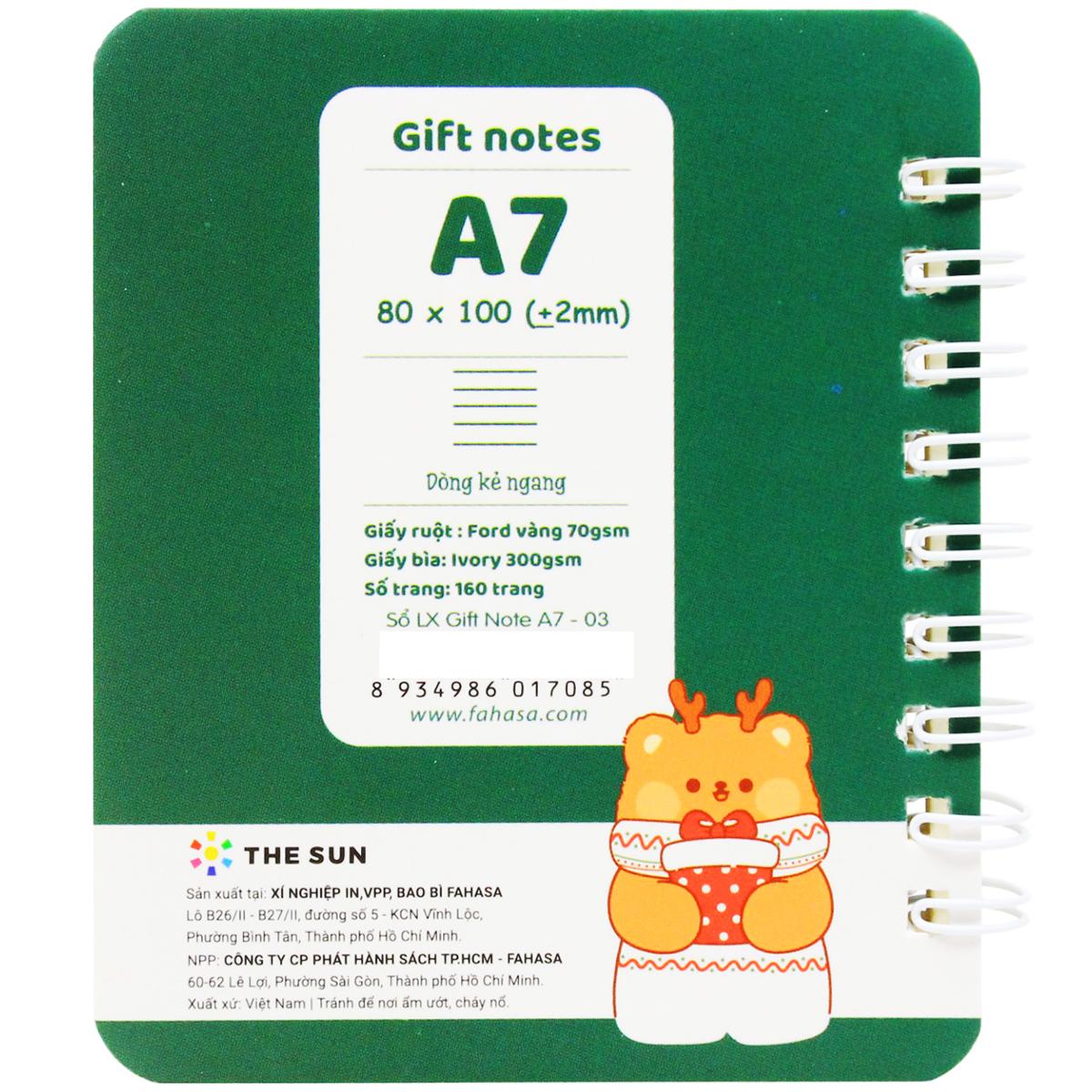 Sổ Lò Xo Moochi Christmas A7 - Kẻ Ngang - 160 Trang 70gsm - The Sun 03