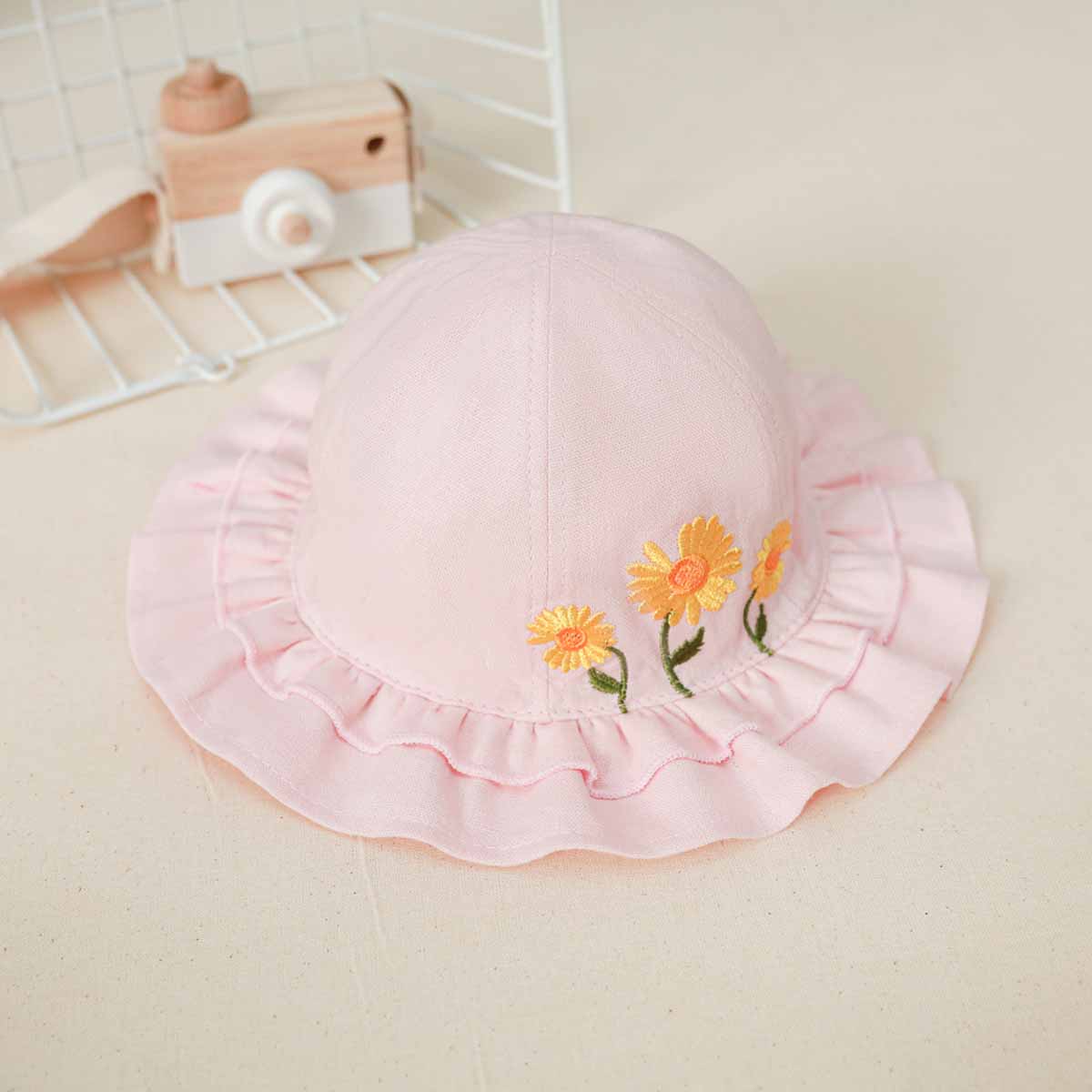 Nón Vành Nhún Bé Gái Hướng Dương - Duy Ngọc Cao Cấp Size 46 Dành Cho Bé dưới 18 tháng, dễ thương, đáng yêu