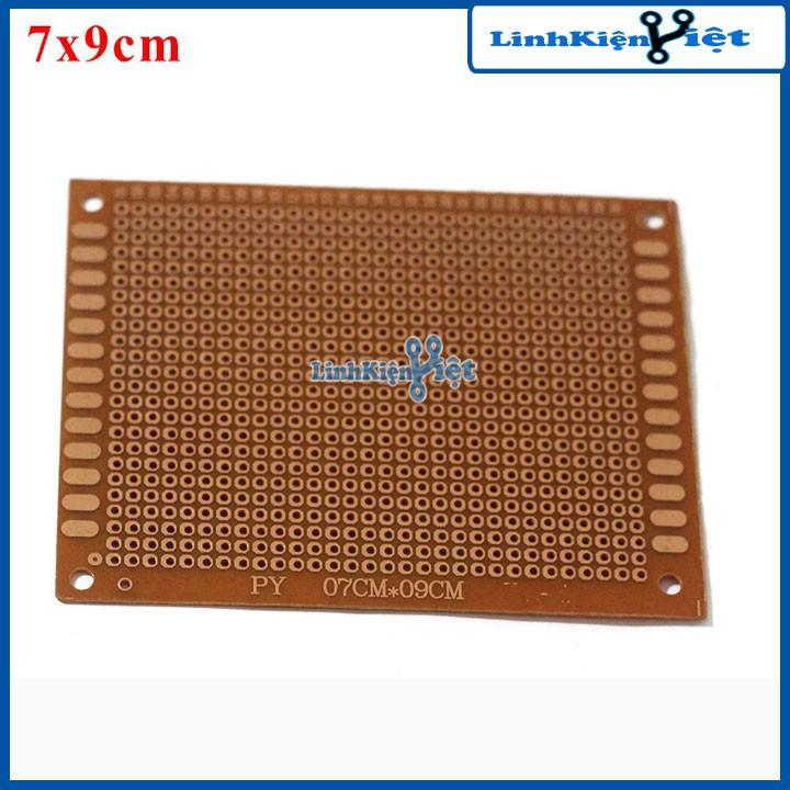 Phíp Đồng Lỗ - Bảng Mạch Đục Lỗ Sẵn PCB Nâu Kích Thước 7x9cm