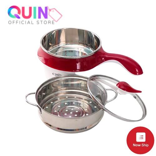 Nồi Lẩu Điện Đa Năng Kèm Giá Hấp Có Tay Cầm Tiện Dụng 18cm, Nồi Lẩu Hấp Mini 2 Tầng Cao Cấp