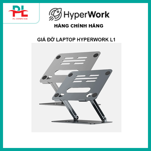 Giá đỡ Laptop khung nhôm HyperWork L1 - Hàng Chính Hãng