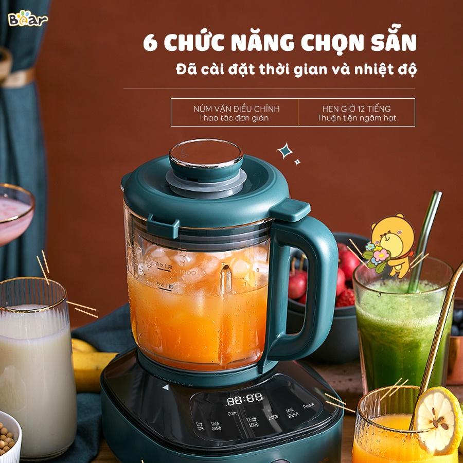 Máy Làm Sữa Hạt Bear Công Nghệ Chống Ồn Cao Cấp Xay, Nấu Sữa Hạt Tiện Lợi - B06W1 - Hàng chính hãng