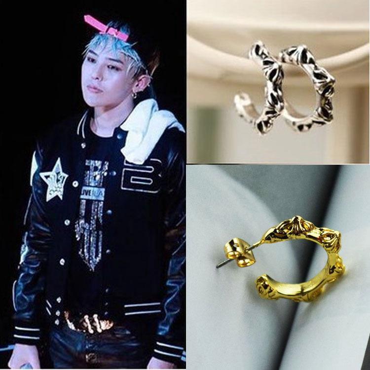 Khuyên tai idol vòng tròn hở 6 cạnh G-Dragon