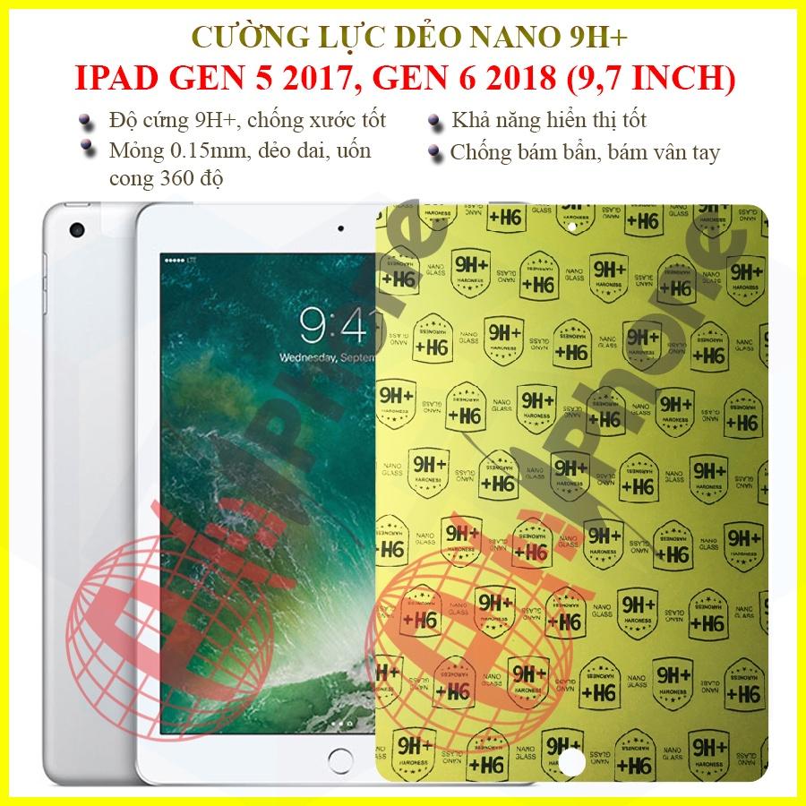 Dán cường lực dẻo nano dành cho iPad Gen 5 2017, Gen 6 2018