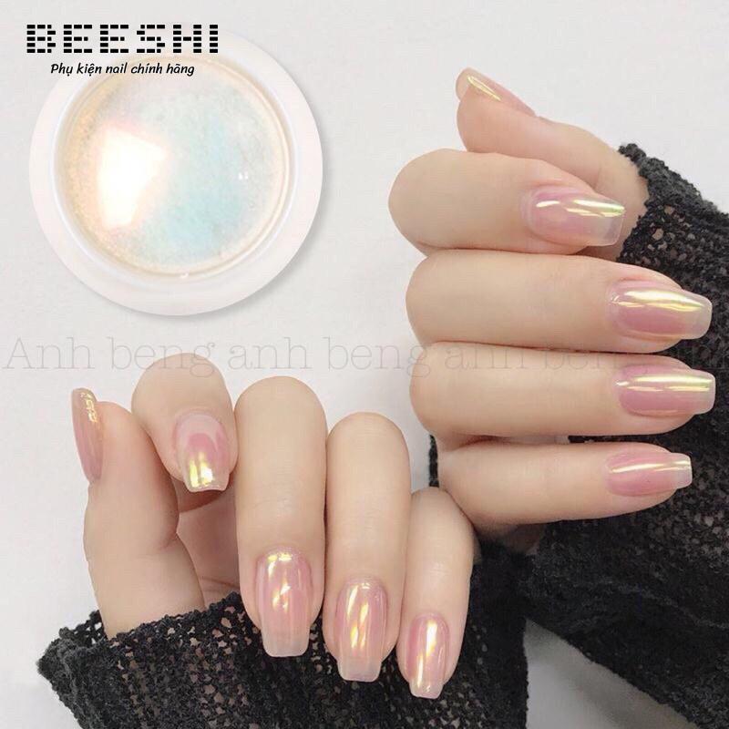 Set 6 hũ bột tráng gương ngọc trai , bột tráng gương ánh ngọc trai trang trí móng- beeshi shop nail