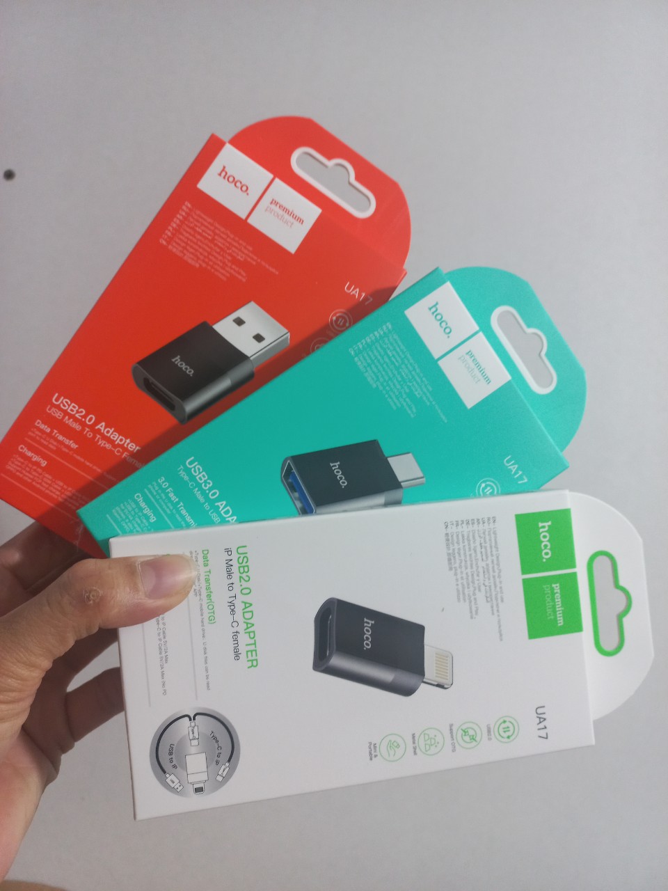 Đầu chuyển type C sang USB 3.0 / iP hỗ trợ OTG cho điện thoại tablet laptop hoco UA17 _ hàng chính hãng