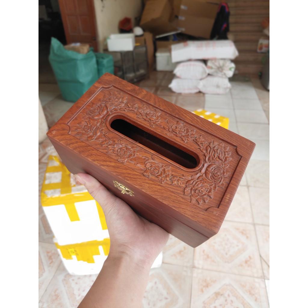 Hộp giấy ăn, hộp đựng giấy ăn gỗ hương cao cấp
