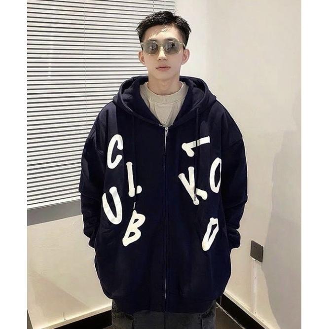 (Video+ ảnh thật) Áo hoodie CLUB KOL form rộng unisex nam nữ,nón to trùm đầu có kéo zip,mẫu áo khoác nỉ bông ulzzang