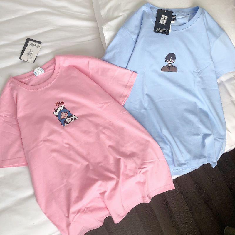 Áo thun tay lỡ 100% cotton cao cấp áo đôi