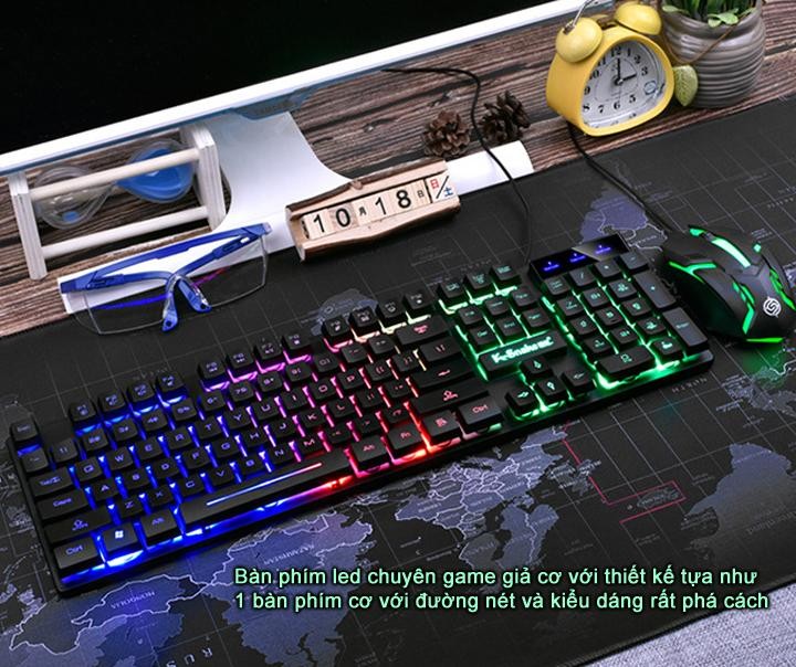 Bộ bàn phím và chuột K-SNAKE KM320 chuyên Game Led 7 màu - hàng nhập khẩu
