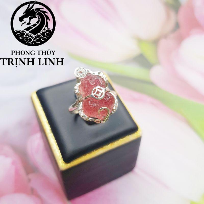 NHẪN TỲ HƯU KIM TIỀN DÂU TÂY HỒNG ĐẸP