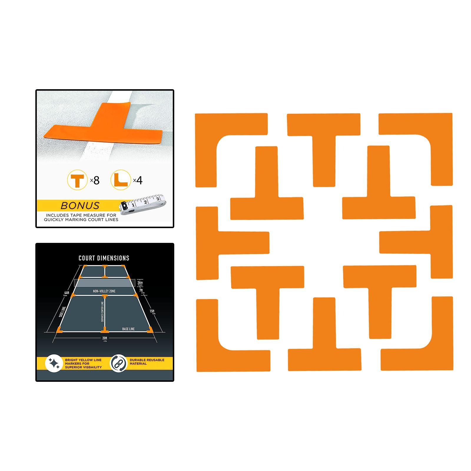 Pickleball Court Marker, Lines Marking, Mini Tennis Court Throw Down Markers Equipment, Marker for Outdoor Sports Activity Training