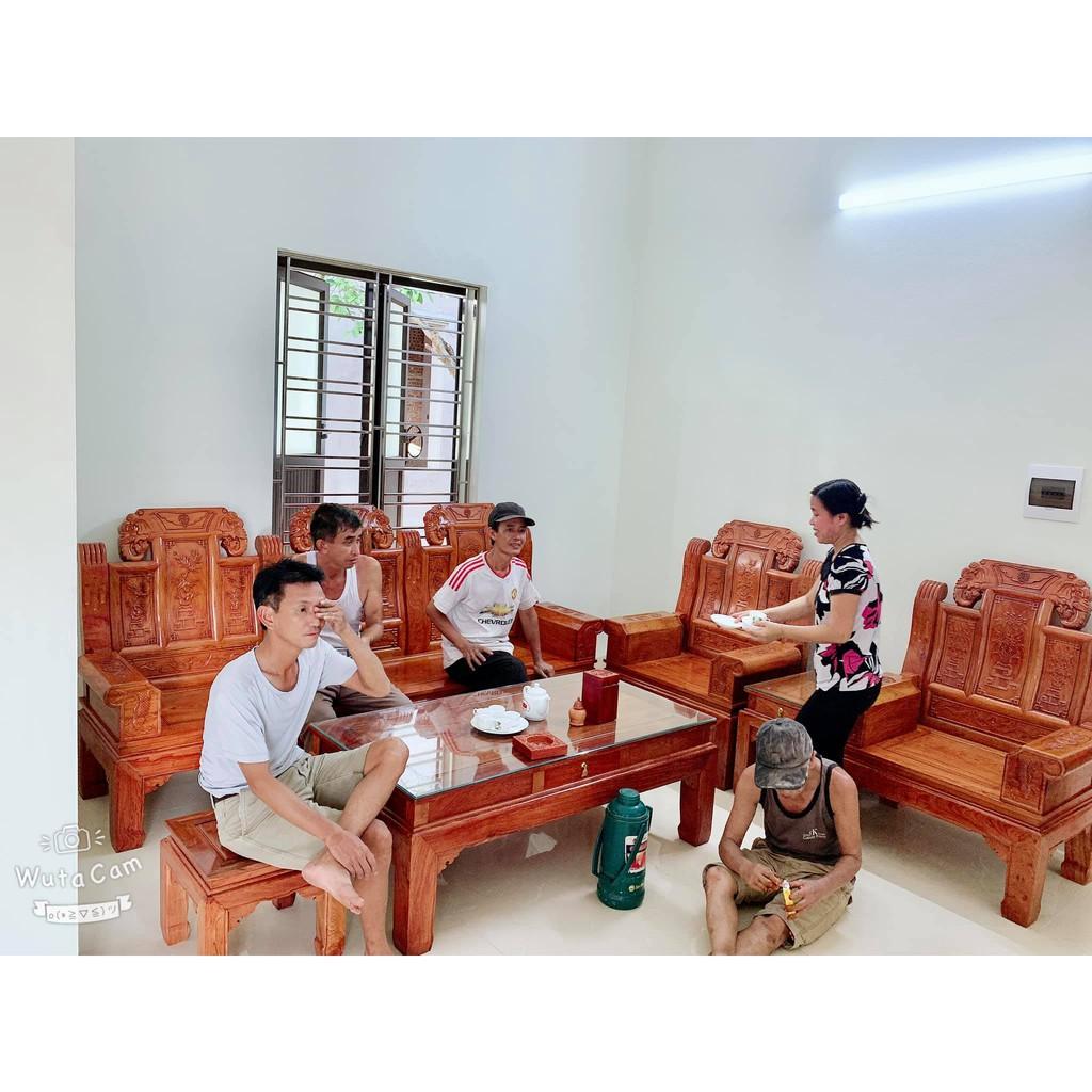 Bộ bàn ghế âu á hộp như ý voi gỗ gõ đỏ