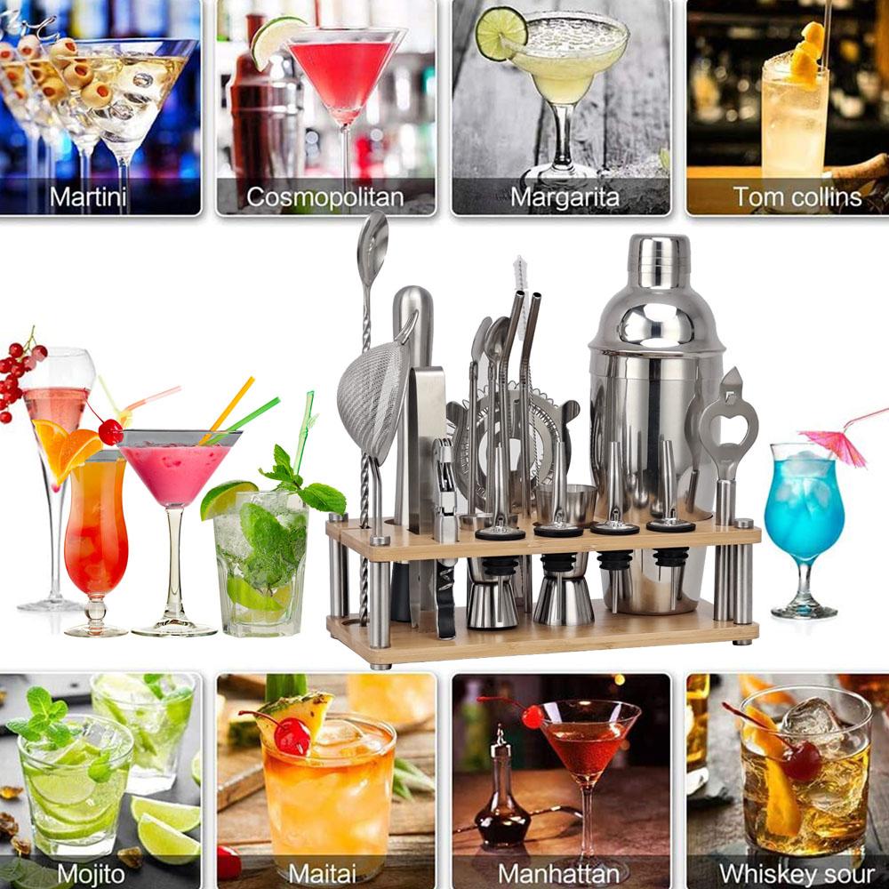 Bộ 20 Dụng Cụ Làm Đồ Uống Cocktail Théo Không Gỉ