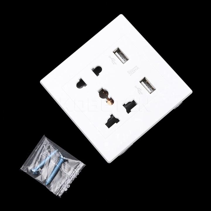 Ổ cắm điện thông minh tích hợp 02 cổng sạc Máy tính bảng, Điện thoại USB