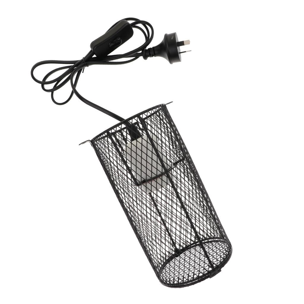 2x Reptile Terrarium Heat Lamp Light Bulb Anti-Scald Lampshade Cage Fixture