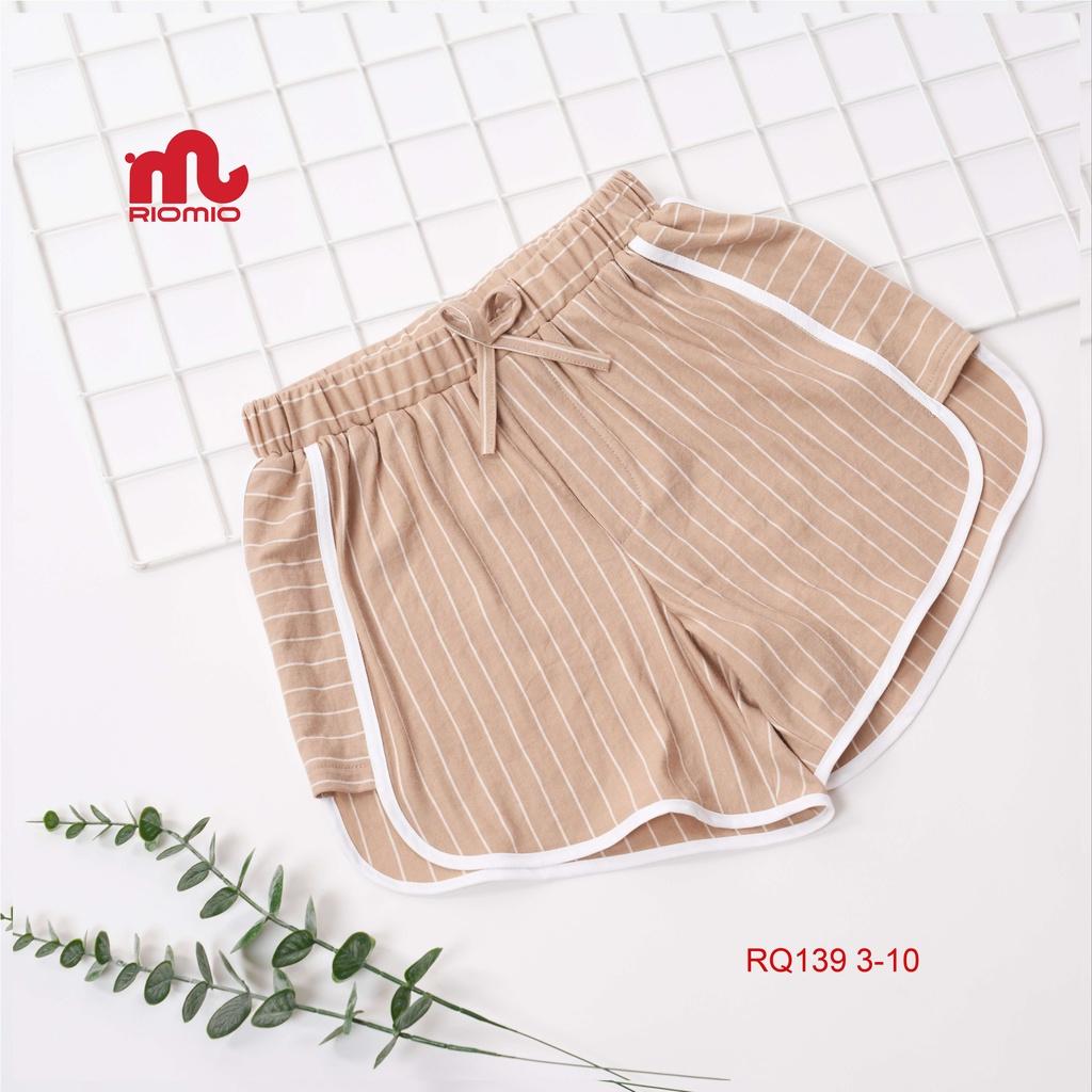 Quần sooc bé gái Riomio bo viền thể thao chất liệu 100% cotton đũi Mango thoải mái, thấm hút mồ hôi- RQ139