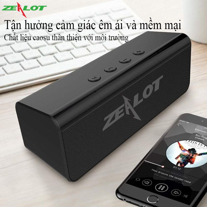 Loa bluetooth Zealot không dây nghe nhạc cực hay, âm thanh chất lượng cao, hỗ trợ kết nối Bluetooth 5.0, thẻ nhớ, USB - Hàng chính hãng