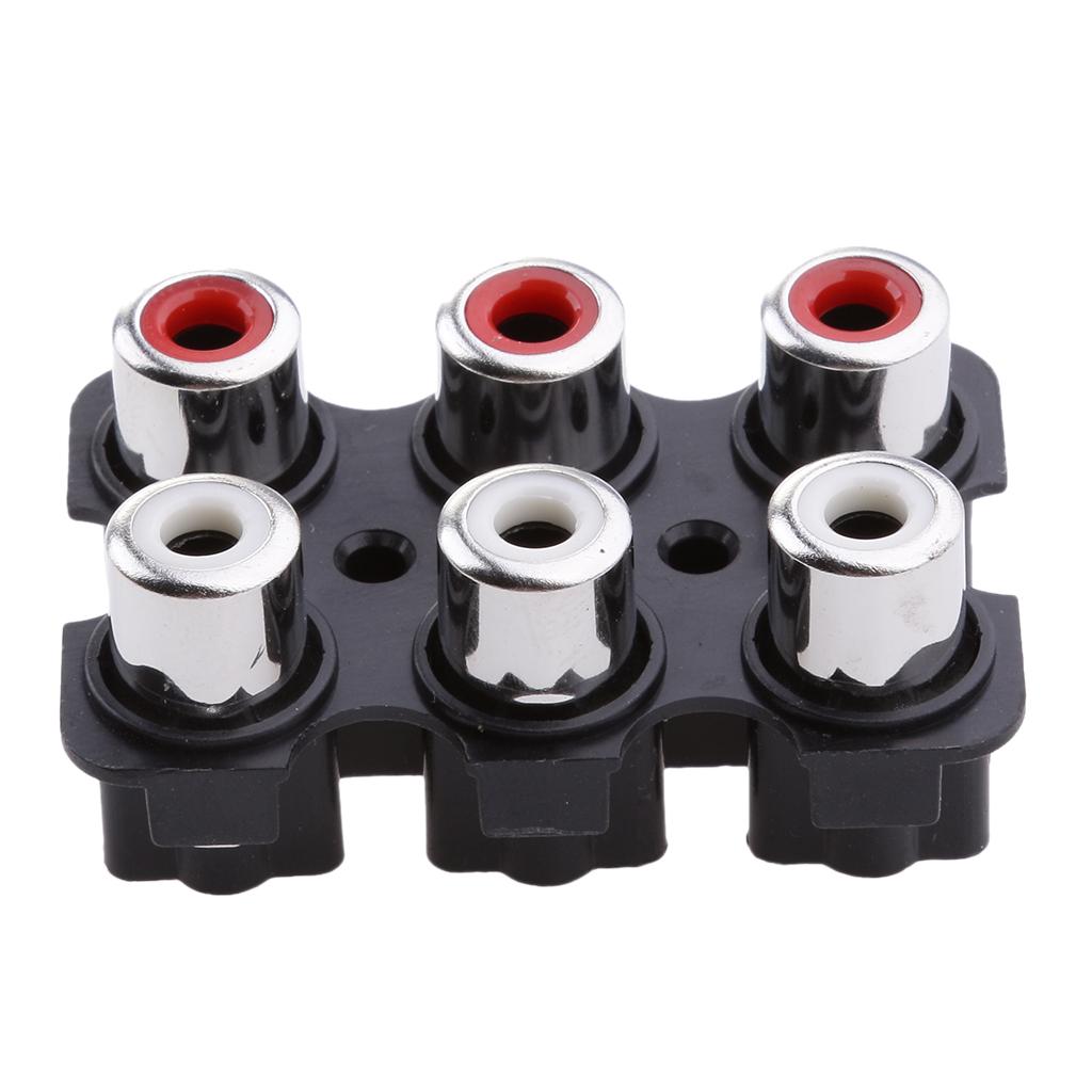 10 Pieces PCB Mount AV Concentric Outlet 6 RCA Female Socket Connector Board