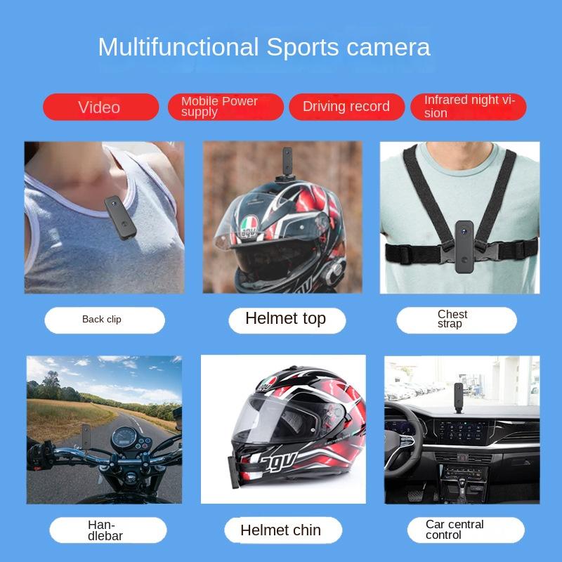 Mới Xe Đạp Xe Máy Đầu Ghi Thể Thao Hành Động Ngoài Trời Mũ Bảo Hiểm Camera HD Hồng Ngoại Mũ Bảo Hiểm Đi Xe Đầu Ghi Video Camera