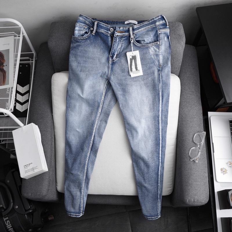 Quần jean nam| Quần bò nam ống ôm hàng xuất xịn - jean co giản