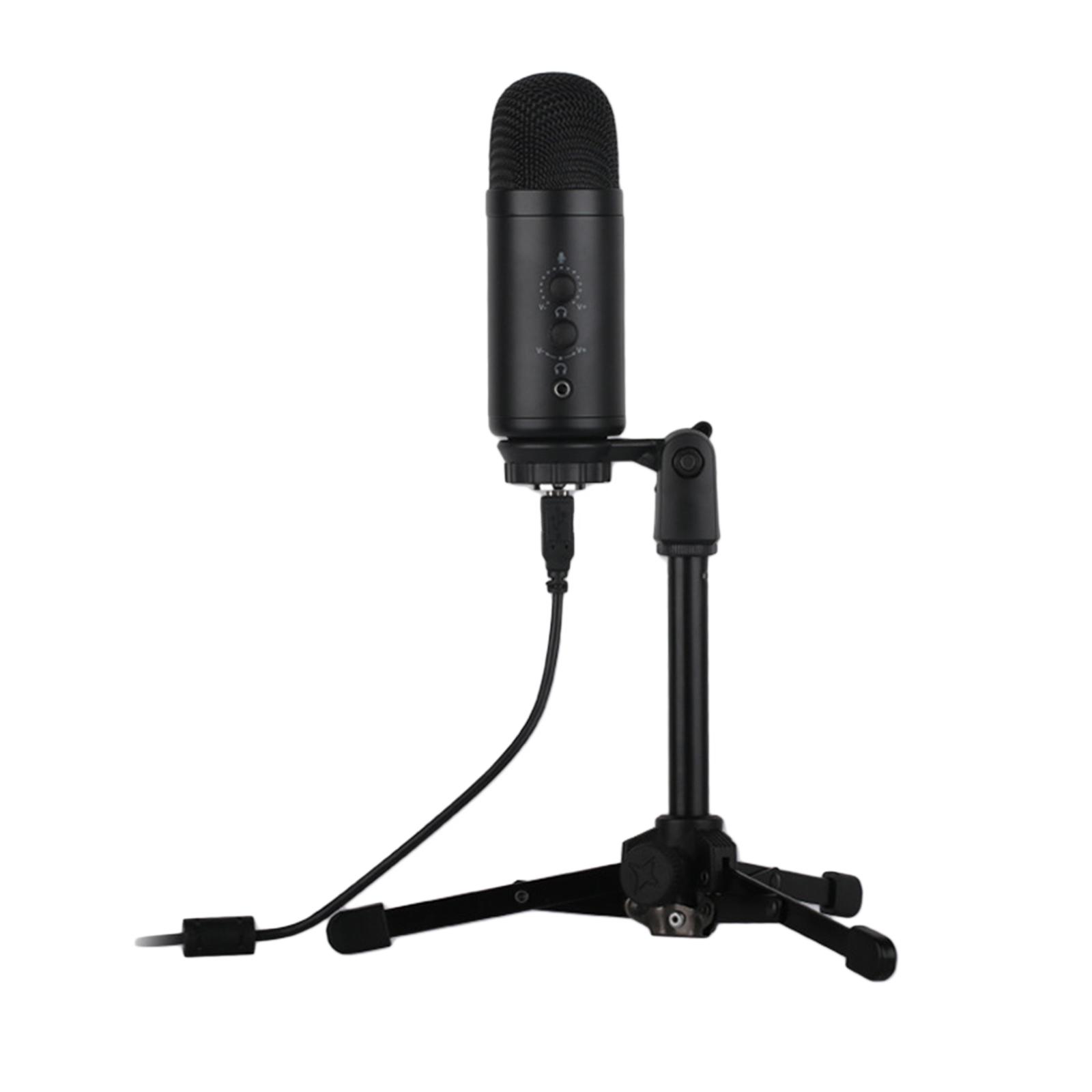 USB Condenser Microphone wTripod Stand For Game Chat Recording Computer
