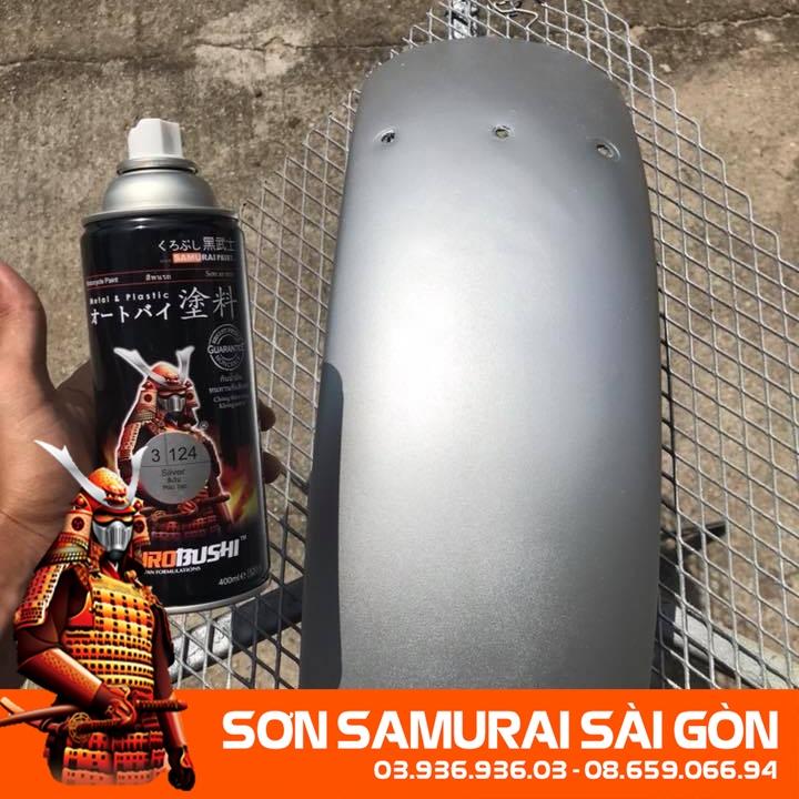 Combo Sơn SAMURAI KUROBUSHI 124 MÀU BẠC chính hãng - Sơn phun xe máy SAMURAI SÀI GÒN