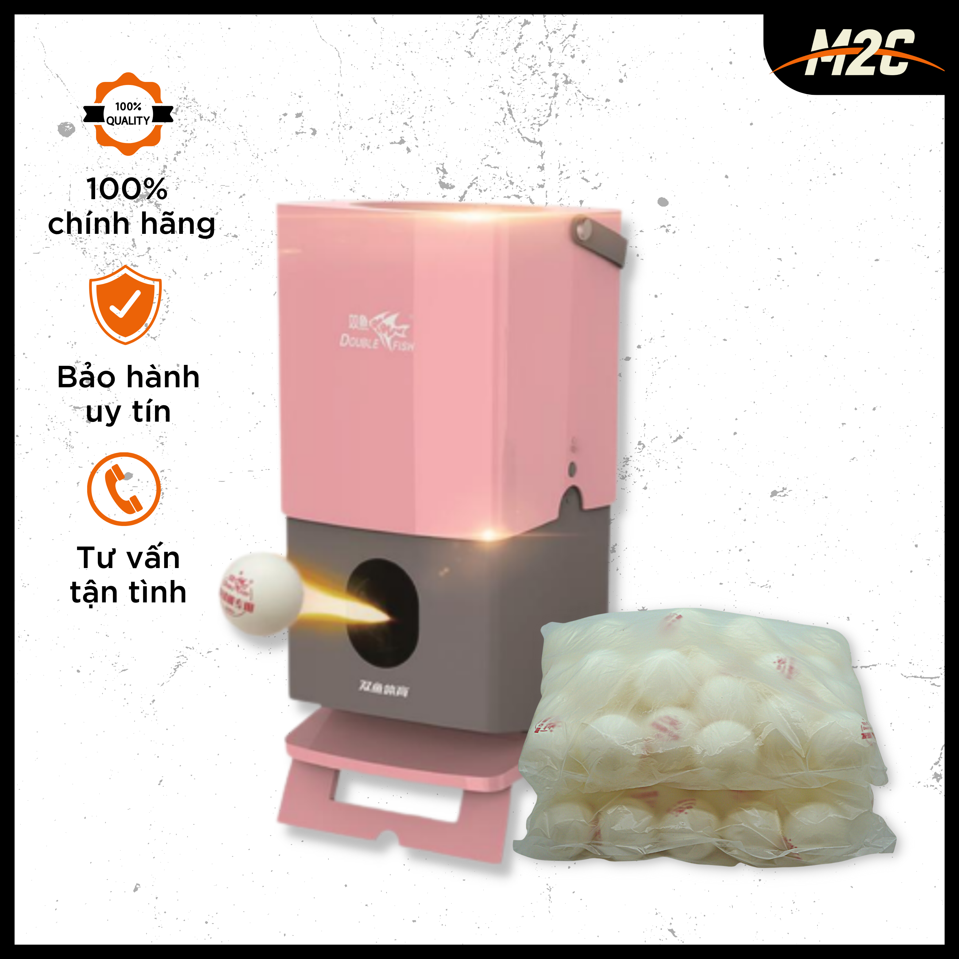 Máy Bắn Bóng Bàn Tự Động Double Fish Chính Hãng, Robot Bắn Bóng Bàn Phù Hợp Cho Các Hoạt Động Thư Giãn Và Tập luyện 