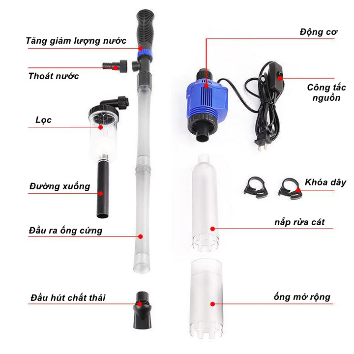 Máy thay nước hồ cá, súc cát EXCHANGER SUCTION - Home and Garden