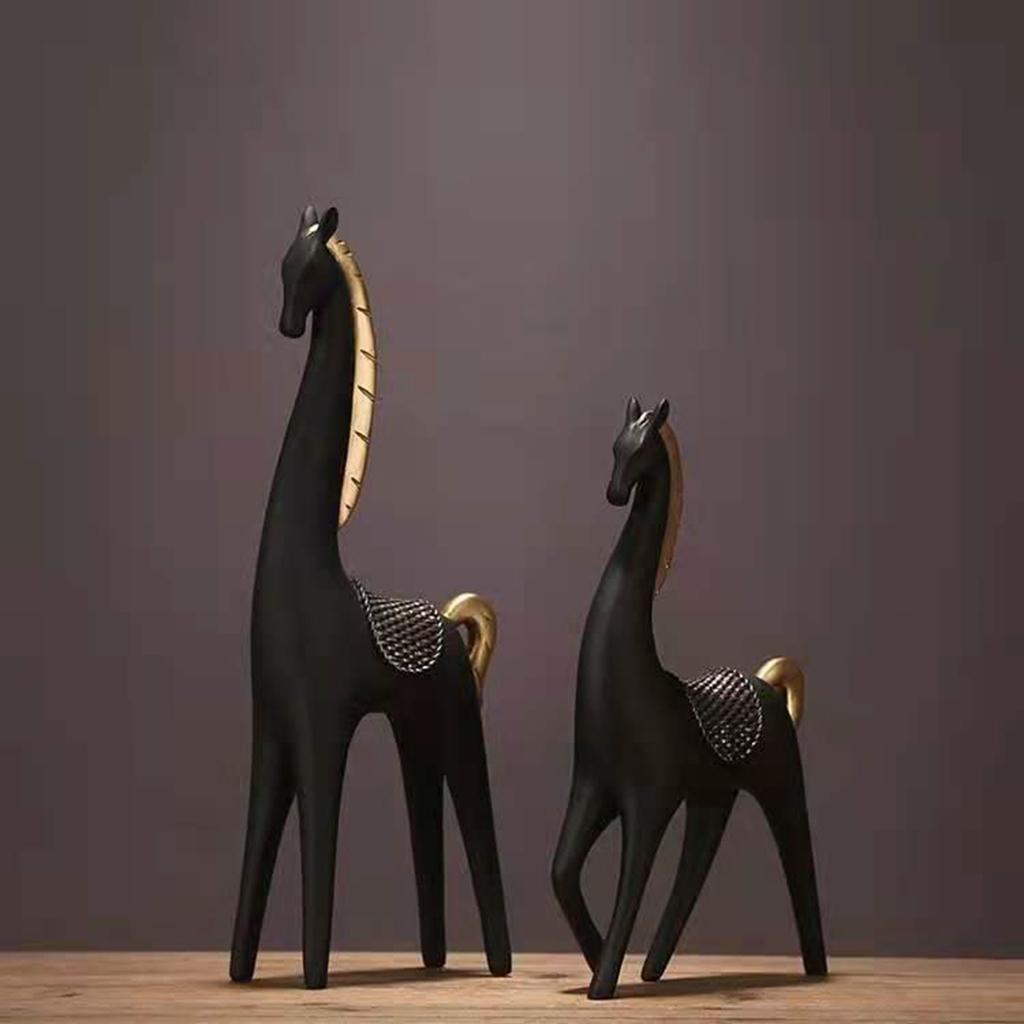 2x Animal Statue Resin Figurine Sculpture Home Ornament