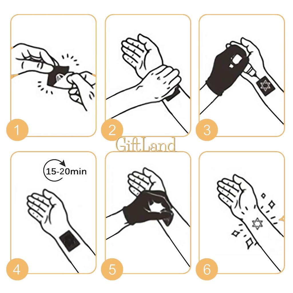 1 Bộ Mực Xăm Tạm Thời Kháng Nước Dùng Cho Cơ Thể