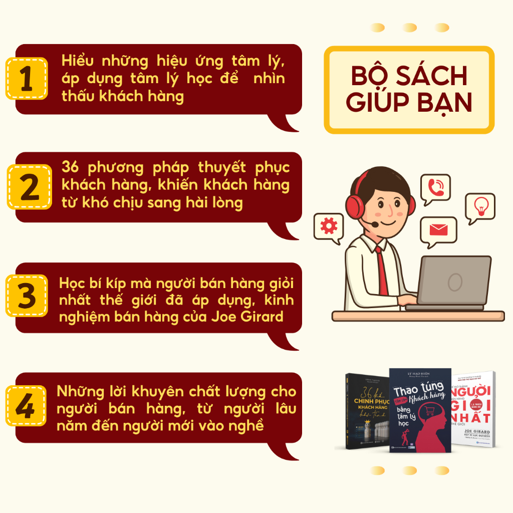 Bộ Sách Chiến Thần Bán Hàng - Làm Chủ Tâm Lý Khách Hàng - Để Trở Thành Người BH Giỏi Nhất, Thao Túng Tâm Lý KH, 36 Kế