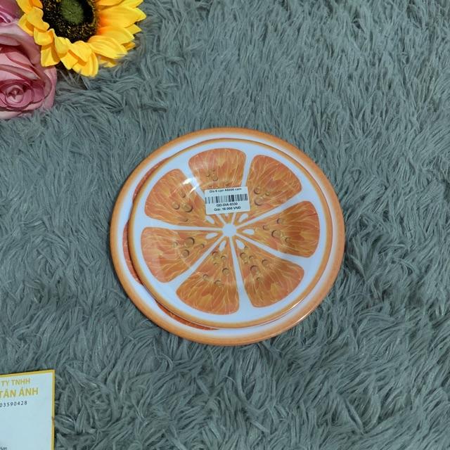 Dĩa nhựa cạn màu cam