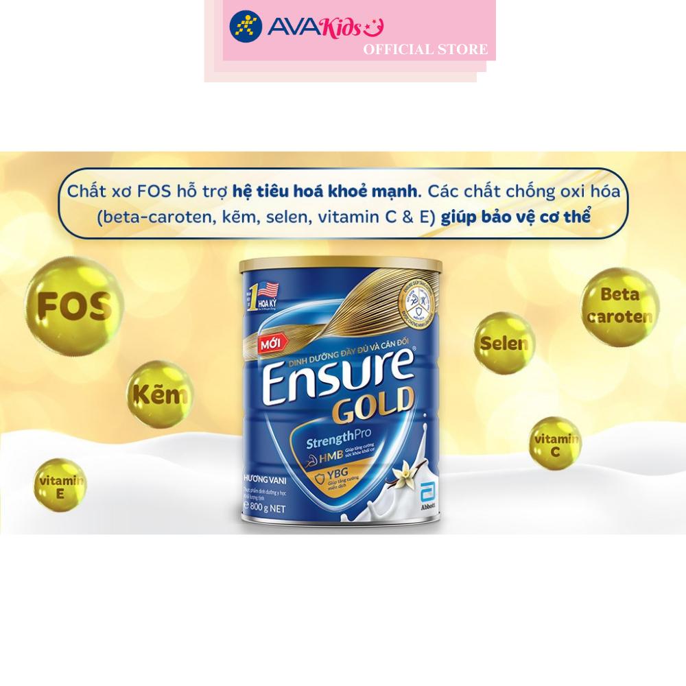 Sữa bột người lớn Ensure Gold StrengthPro hương vani 800g