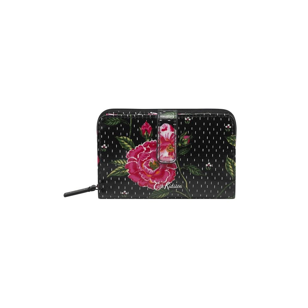 Cath Kidston - Ví cầm tay nữ/Folded Zip Wallet  - Tea Rose Midscale - Black -1042191