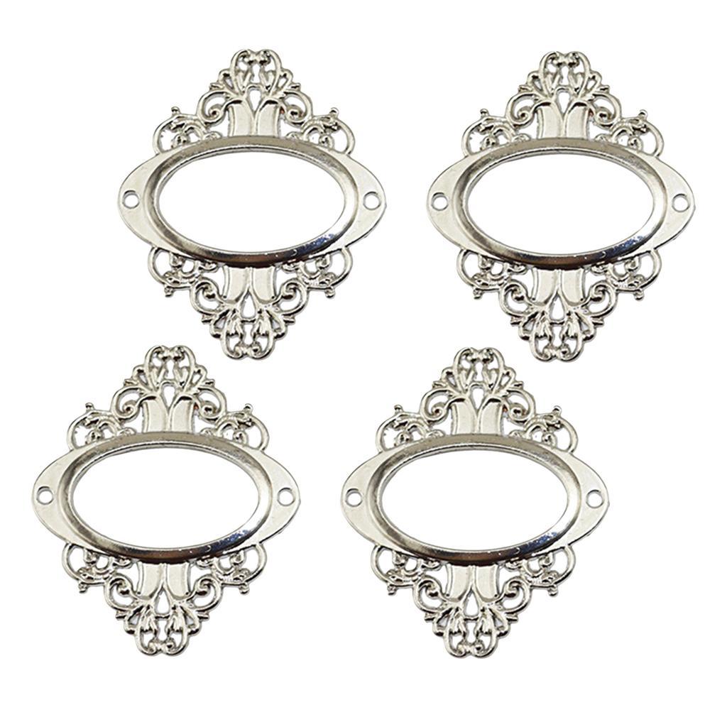 4PCS Vintage Drawer Label Tag Holder Pull Handle