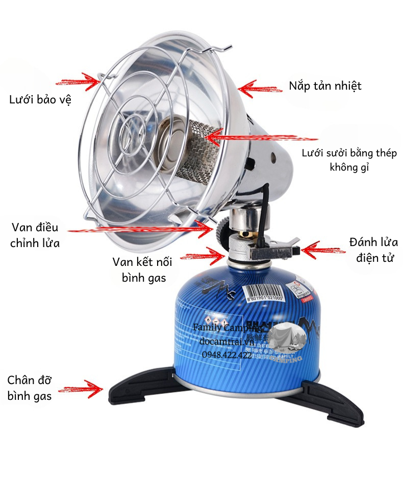 Bếp Lò Sưởi Ấm Mini Bằng Gas Cho Hoạt Động Cắm Trại Dã Ngoại Câu Cá Ngoài Trời Sinh Tồn Khẩn Cấp