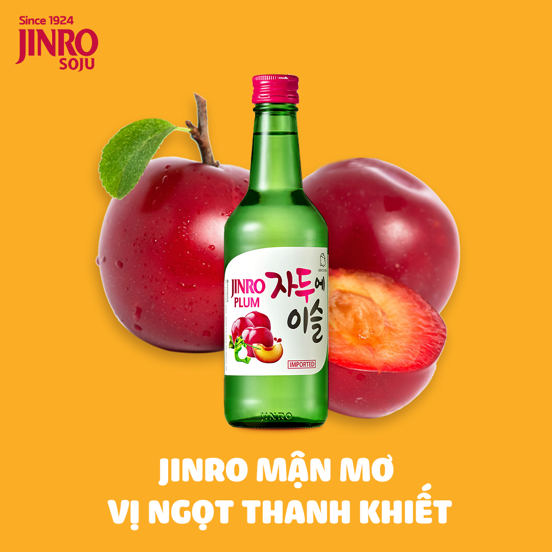Soju Hàn Quốc JINRO VỊ MẬN 360ml - Combo 6 chai