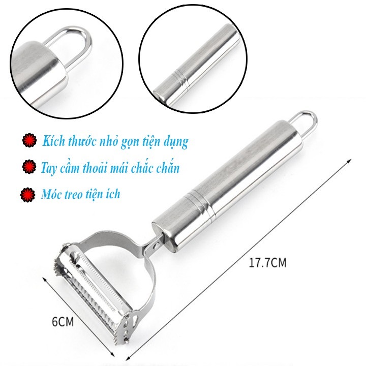 Dụng cụ nạo gọt inox đa năng 2 lưỡi tiện dụng