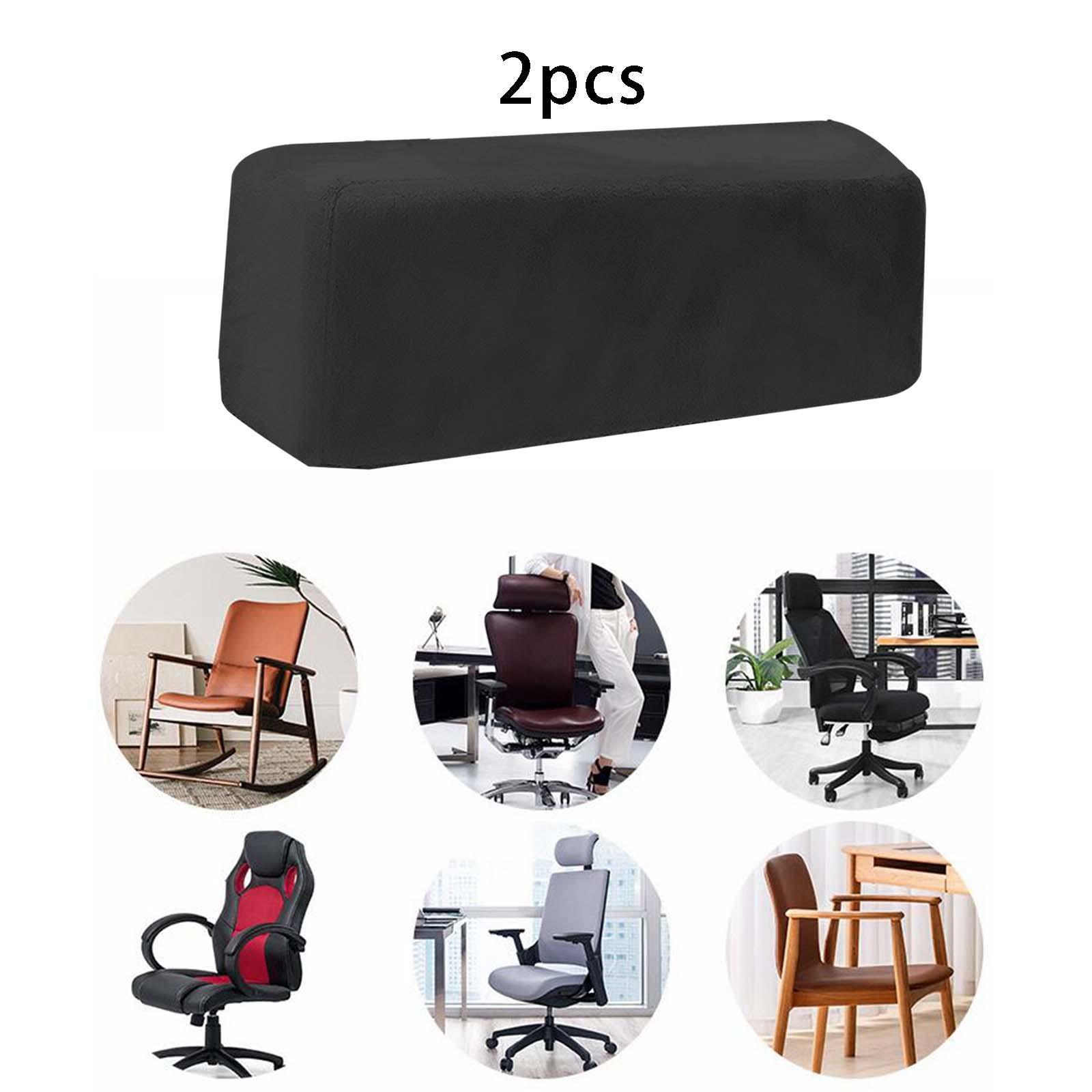 Pair Arm rest Cushion Removable Thick Anti Slip for Gaming Chair Black