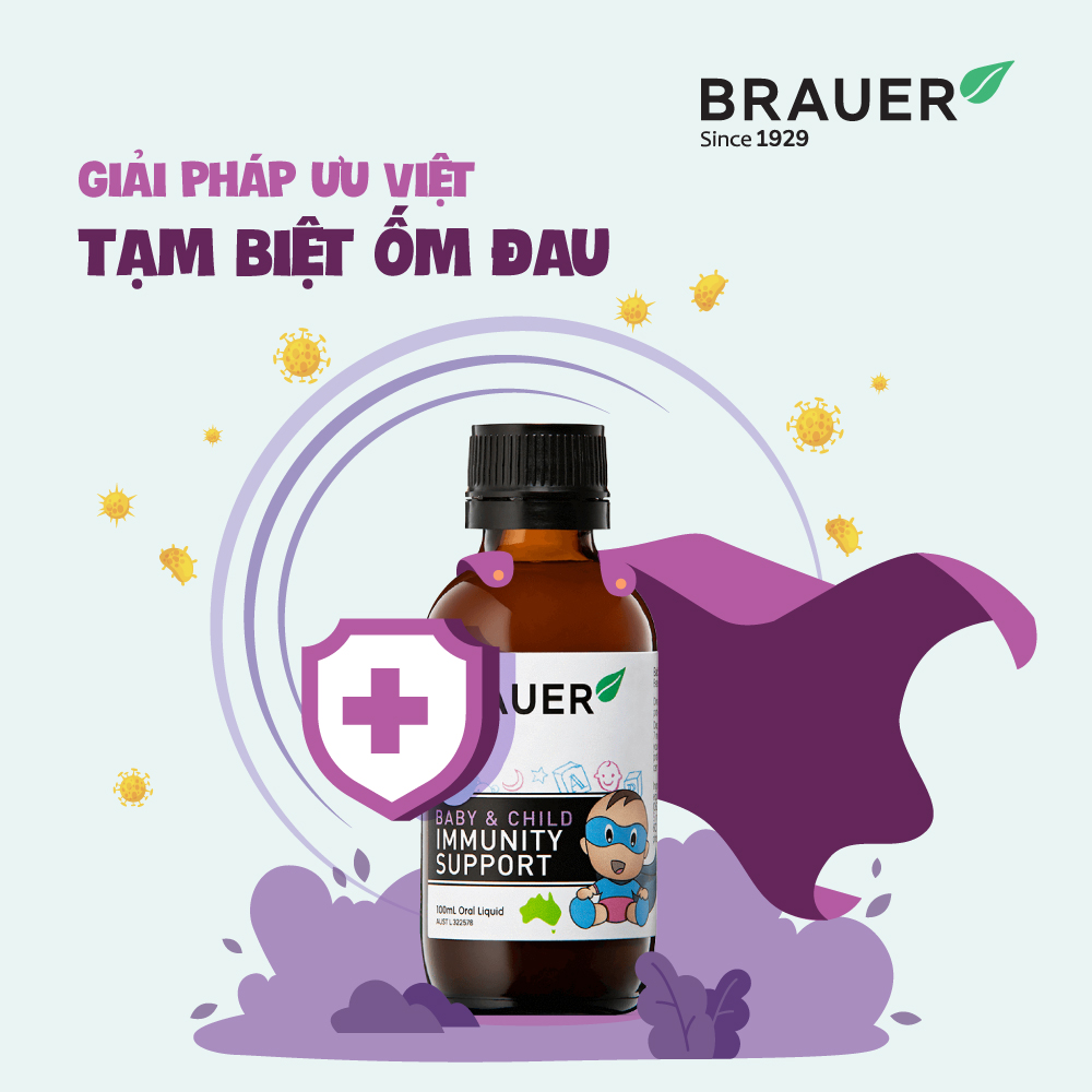 Brauer Hỗ Trợ Hệ Miễn Dịch Cho Trẻ Sơ Sinh & Trẻ Nhỏ - Baby & Child Immunity Support Oral Liquid 100ml - QuaTangMe Extaste