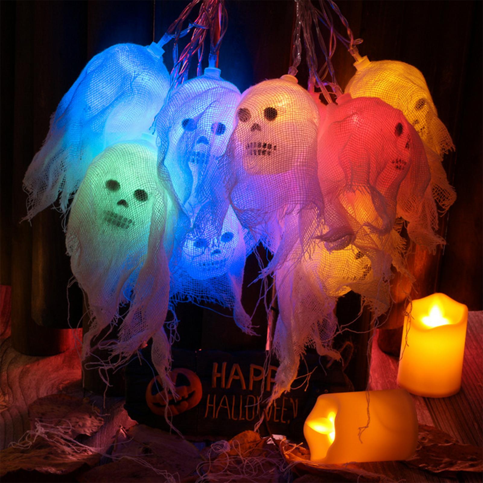 Vật Trang Trí Chùm Đầu Lâu Có Đèn Led Trang Trí Halloween