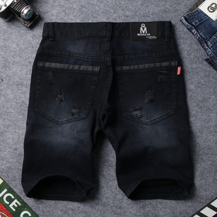 Quần short jean nam đen Q417 Muidoi