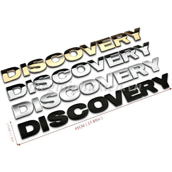 Logo chữ DISCOVERY 3D nổi dán trang trí Ô tô, Xe hơi