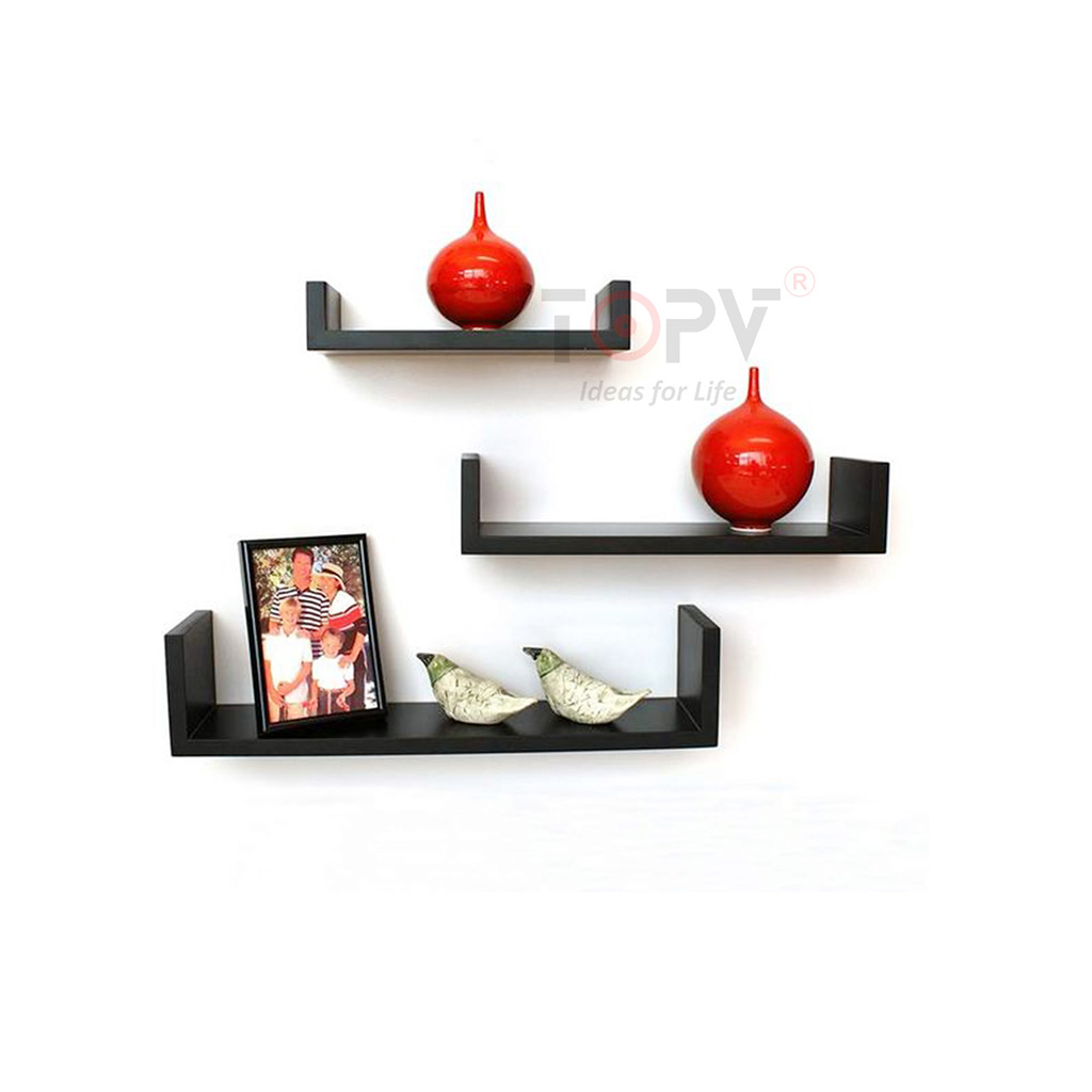 Giá sách gỗ kiêm decor chữ U TopV kệ sách để bàn treo tường để đựng đỡ kê vở cho bé nhỏ mini giá rẻ