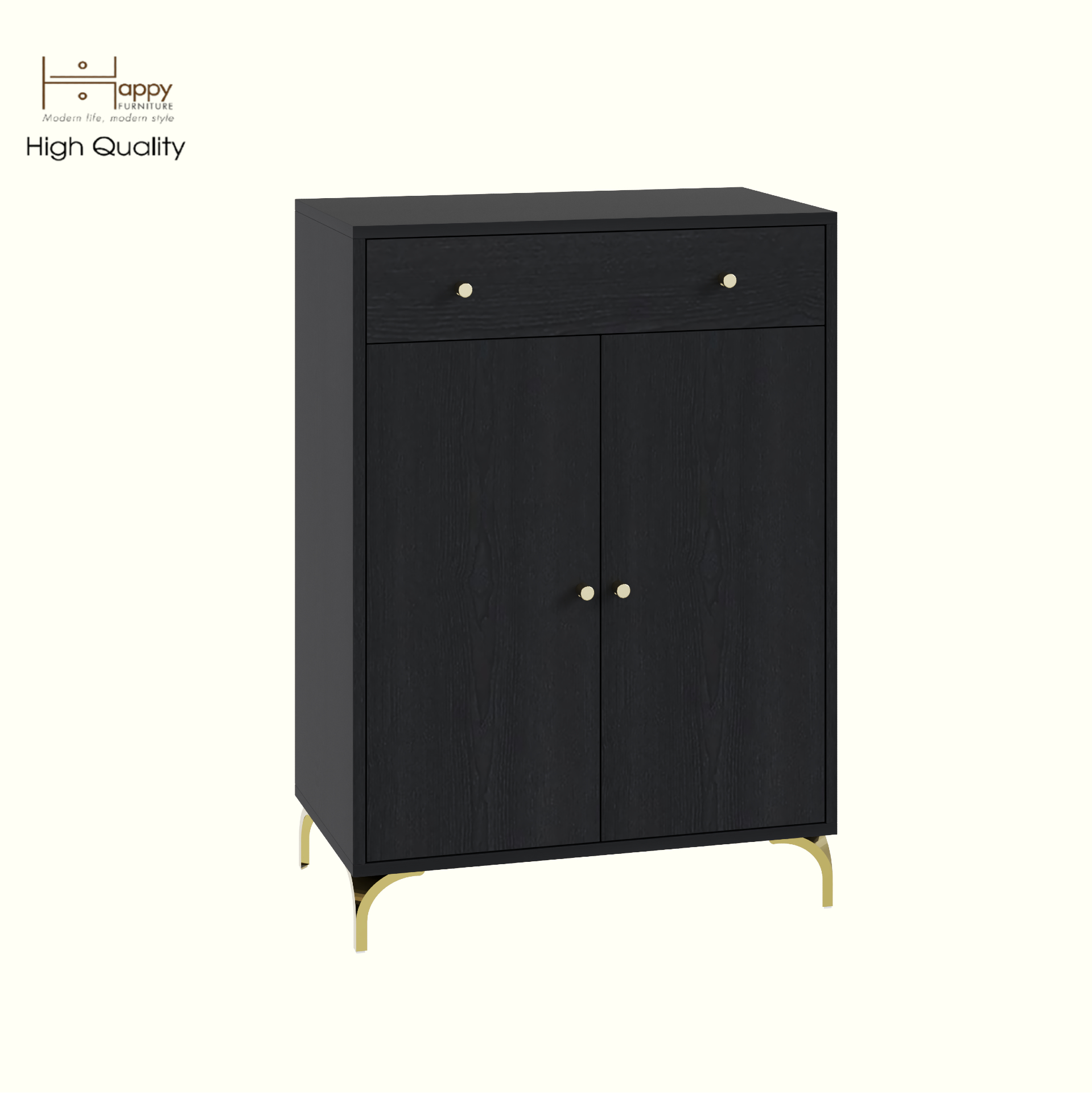 HAPPY FURNITURE , Tủ lưu trữ 2 cửa mở 1 ngăn kéo - HAPPI, TCM_230 , 70cm x 40cm x 100cm DxRxC