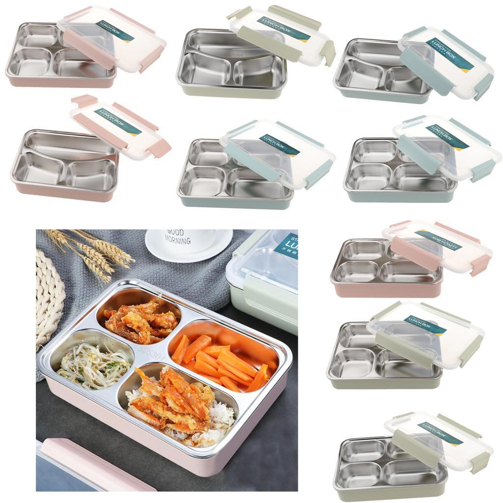 Stainless Steel Lunch Box Dinnerware Kids Food Container